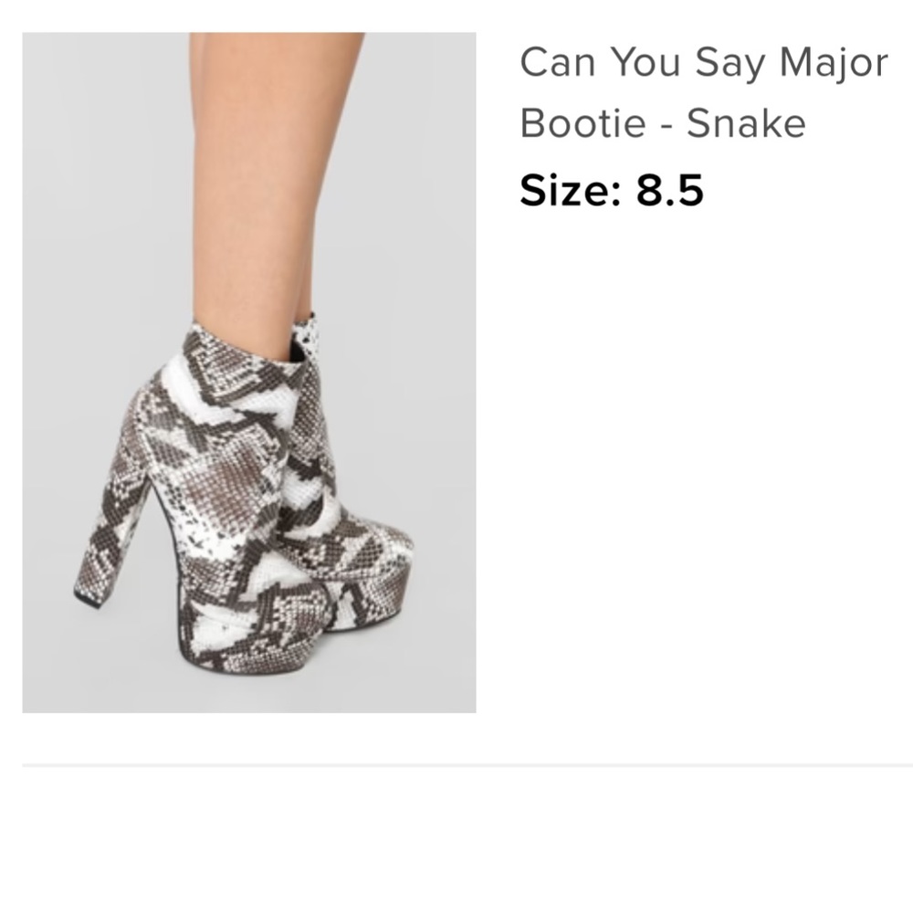 Snakeskin high heel boots